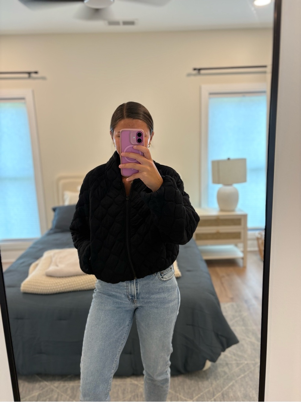 Lululemon Quilted Bomber Jacket in Black Size 6
